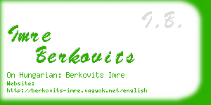 imre berkovits business card